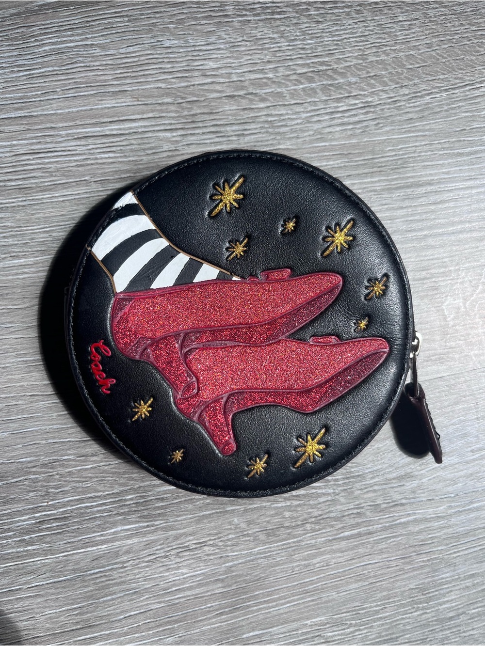 Coach wizard of Oz ruby slipper coin pouch